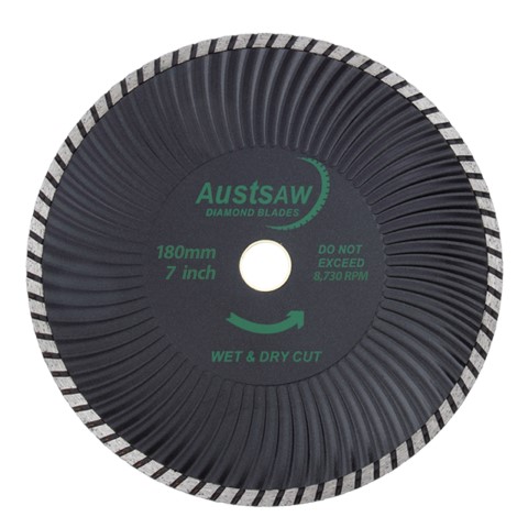 AUSTSAW 180MM ( 7IN) DIAMOND BLADE 22.2/20MM BORE SUPER TURBO WAVE